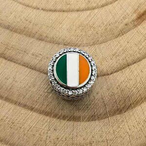 Pandora Ireland Flag Bead Flag of Ireland Travel Charm, S925 Silver Jewelry